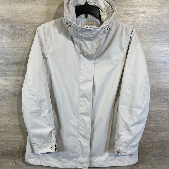 Geox Womens Respira Jacket‎ Cream Size 10 Waterproof Windproof Breathable Coat - Picture 1 of 15